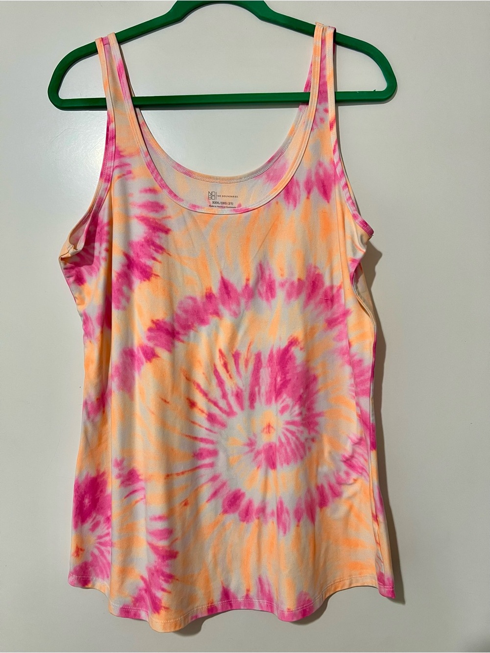 Pink & Orange Tie-Dye Scoop Tank